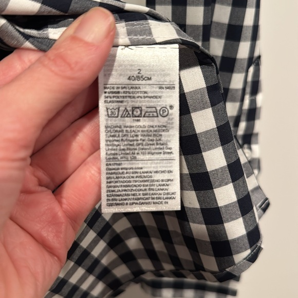 Gingham button down blouse Banana Republic SZ2 - Picture 4 of 5
